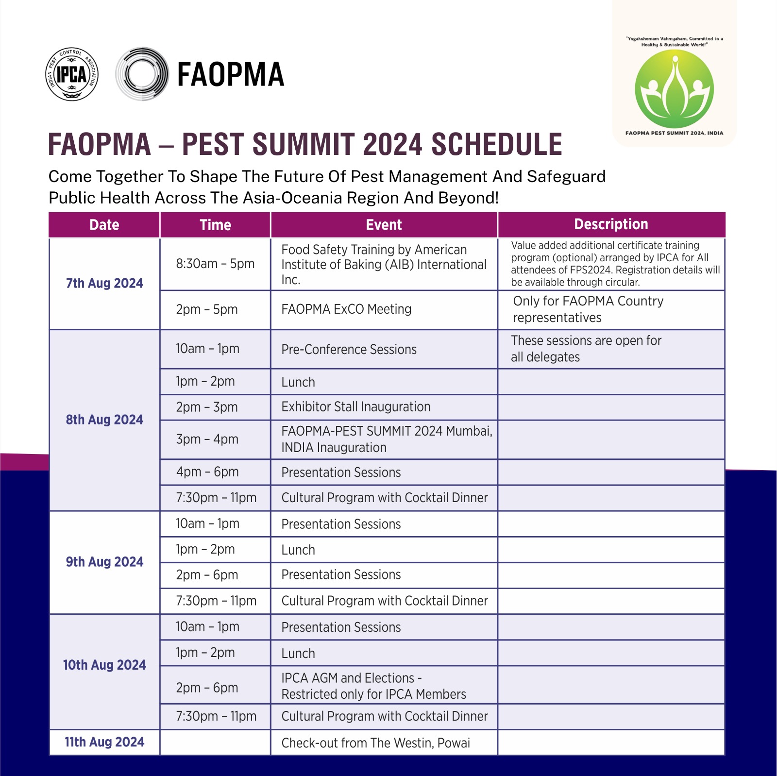 게시판 본문의 첨부파일 이미지입니다. : FAOPMA pest summit 2024 schedule.jpg