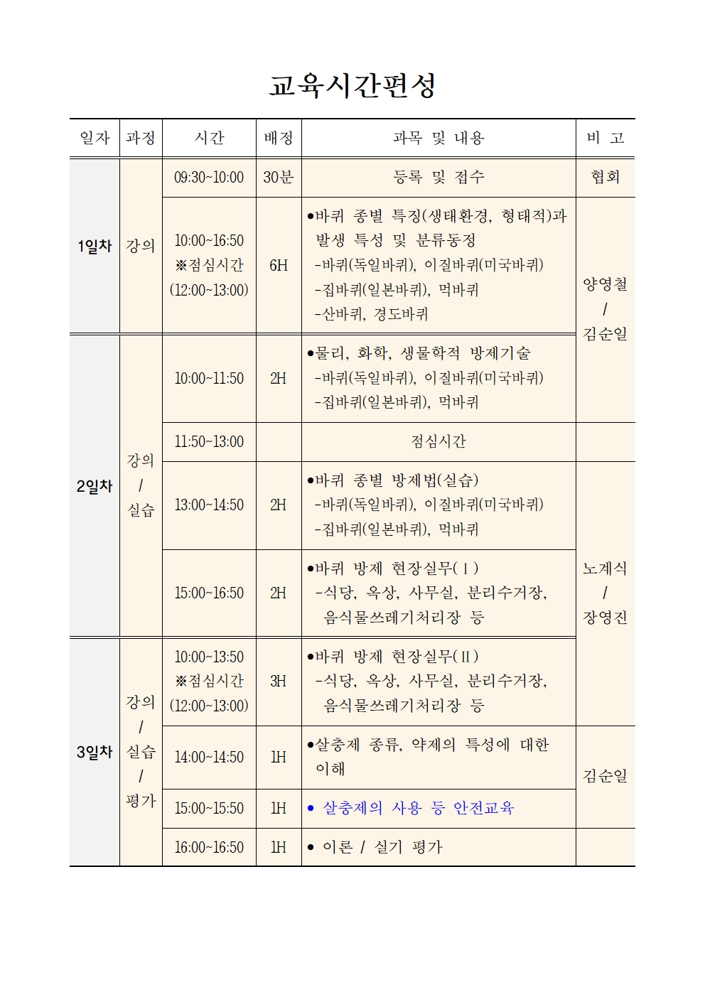 게시판 본문의 첨부파일 이미지입니다. : (붙임1)2025년도 2차 바퀴방제 전문가과정 모집 공고문002.jpg