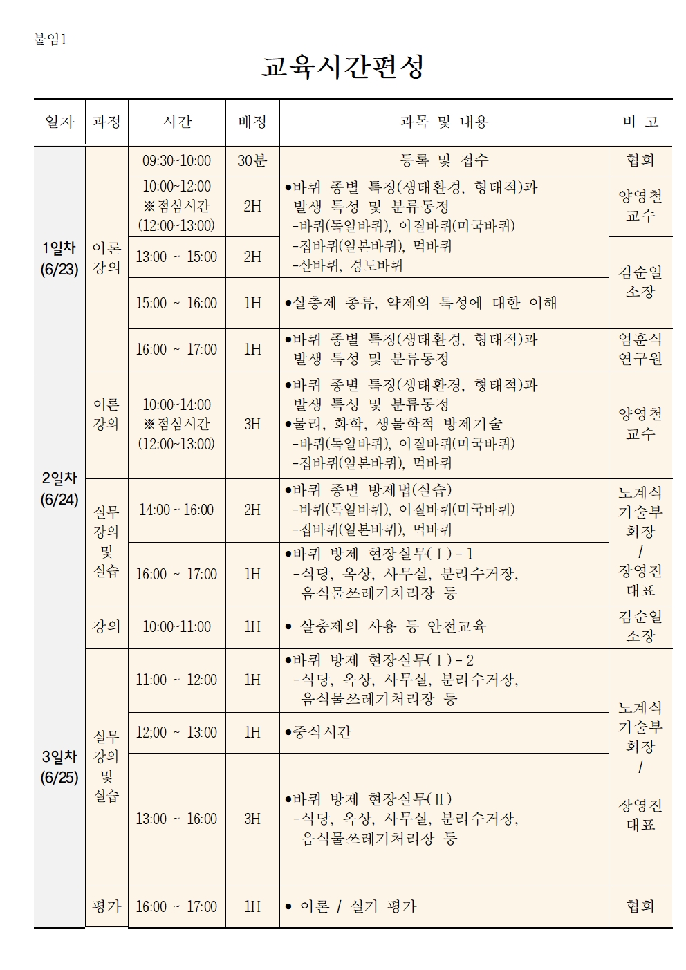 게시판 본문의 첨부파일 이미지입니다. : (붙임)2026년도 1차 바퀴방제 전문가과정 모집 공고문002.jpg